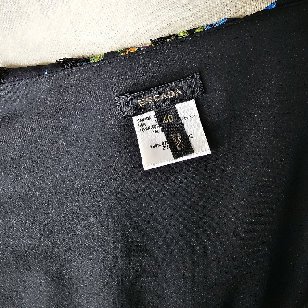 Escada Silk Pleated Floral Skirt - Picture 5 of 6
